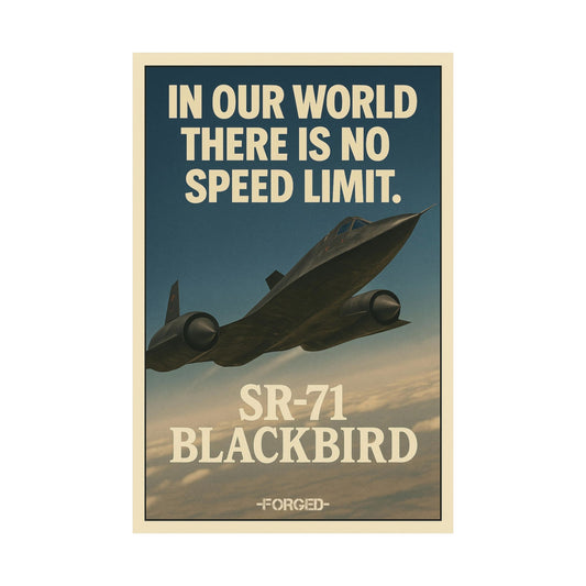 SR-71 Blackbird Poster - "IN OUR WORLD THERE IS NO SPEED LIMIT."